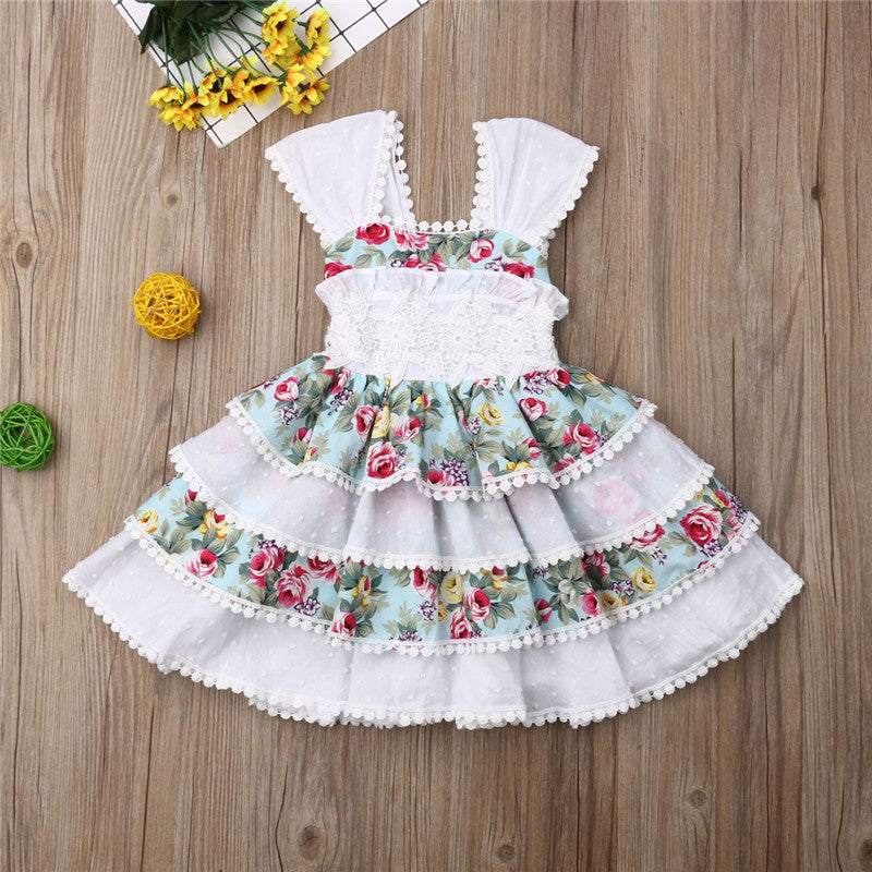 Baby Girls Lace Floral Dress